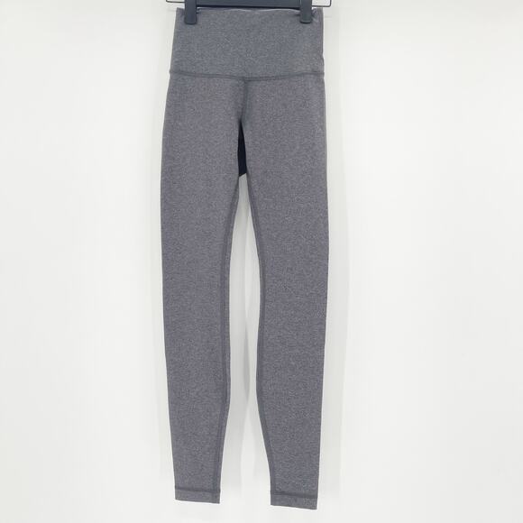 Lululemon Pants - Lululemon Women's Gray Mid Rise Yoga Running Athletic Leggings Size 4